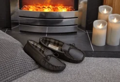 Drapers Michael Leather Slipper<Men Slippers